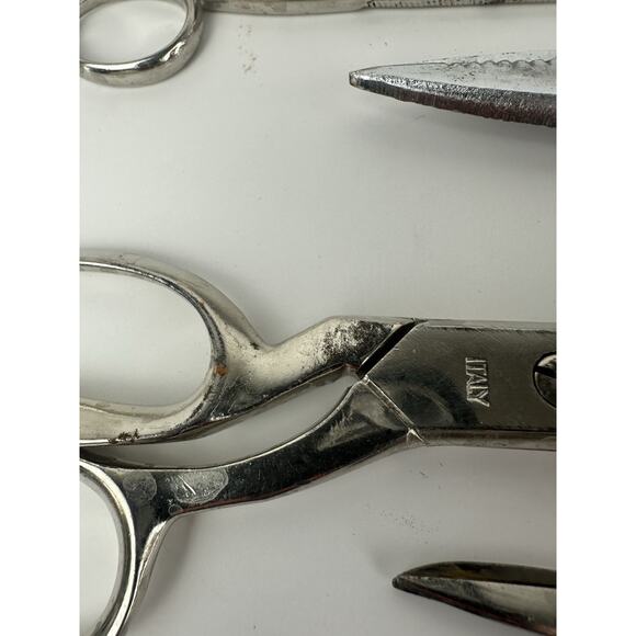 Vintage Set Of 6 Various Shears Scissors Chrome Made In Italy And USA Sewing - Picture 3 of 7
